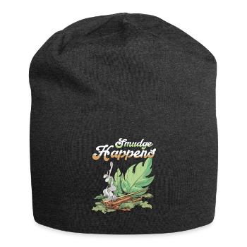 Smudge Sage Feather Spiritual Witchcraft - Jersey Beanie - charcoal grey - Front