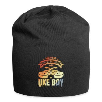 Unterschätze nie einen Ukulele Jungen - Jersey-Beanie - Schwarz - Vorne