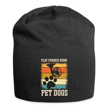 Französischer Hornhund -Spieler Hornist Messing - Jersey-Beanie - Schwarz - Vorne