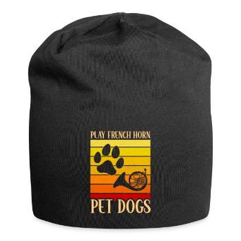 Französischer Hornhund -Spieler Hornist Messing - Jersey-Beanie - Schwarz - Vorne