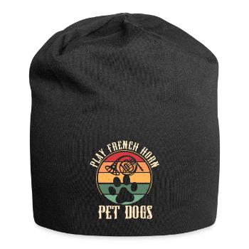 Französischer Hornhund -Spieler Hornist Messing - Jersey-Beanie - Schwarz - Vorne
