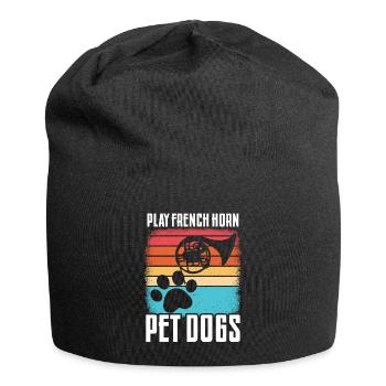 Französischer Hornhund -Spieler Hornist Messing - Jersey-Beanie - Schwarz - Vorne