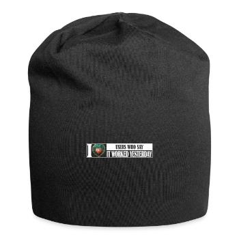 Funny Yesterday's Tech Mysteries it worked - Jersey Beanie - black - Front