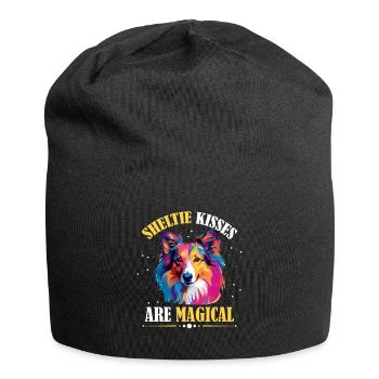 Shetland Sheepdog Dog Sheltie - Sheltie kisses - Jersey Beanie - black - Front