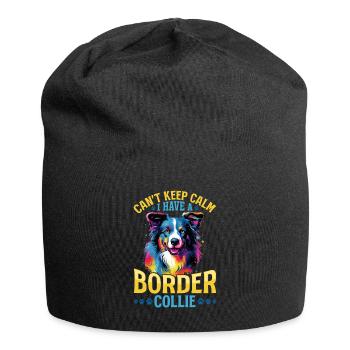 Border Collie Dog - Can't Keep Calm - Jersey-Beanie - Schwarz - Vorne