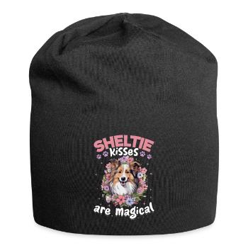 Shetland Sheepdog Dog Sheltie - Sheltie kisses - Jersey Beanie - black - Front