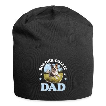 Border Collie Dog - Border Collie Dad - Jersey Beanie - black - Front