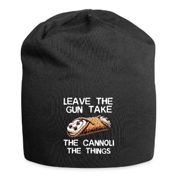 Cannoli Baker Italian Pastry Dessert Funny - Jersey Beanie - black - Front