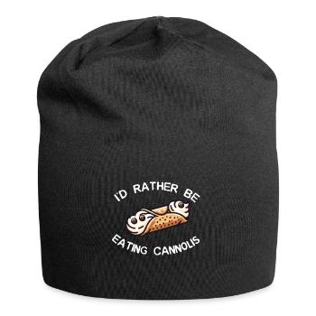 Cannoli Baker Italian Pastry Dessert Funny - Jersey Beanie - black - Front