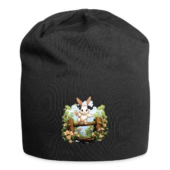On big jump with rabbit hop ideal for rabbit - Jersey Beanie - black - Front