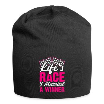 Race Woman Racing Quotes Car Racer Driver - Jersey Beanie - black - Front