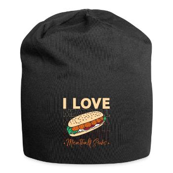 Meatballs I Love Meatball Subs Italian Foodies - Jersey-Beanie - Schwarz - Vorne