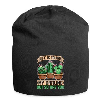 Succulent Life Is Tough My Darling But So Cactuses - Jersey-Beanie - Schwarz - Vorne