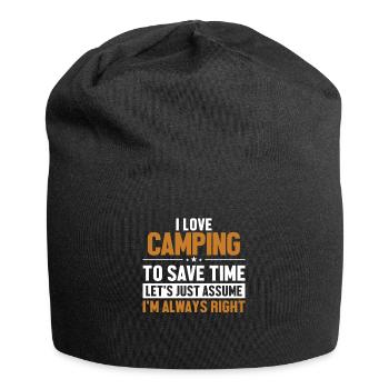 Camping Let's Assume I'm Right Zelten Glamping - Jersey-Beanie - Schwarz - Vorne