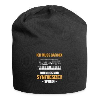 Muss nur Synthesizer spielen Musikliebhaber - Jersey-Beanie - Schwarz - Vorne