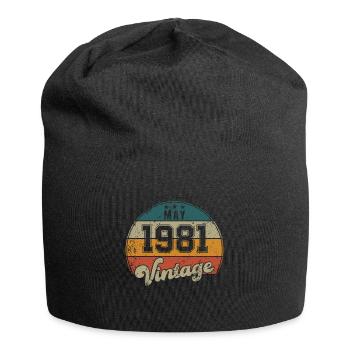 Vintage Geburtstag - Mai 1981 - Geschenkidee - Jersey-Beanie - Schwarz - Vorne