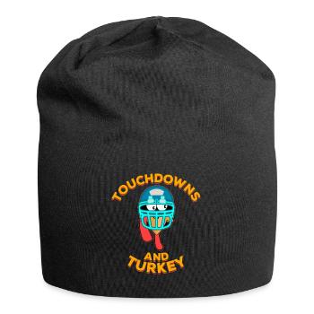 Touchdowns et football de Thanksgiving en Turquie - Bonnet en jersey - noir - Devant