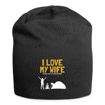 I love my Wife Camping Zelten Glamping - Jersey-Beanie - Schwarz - Vorne