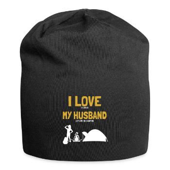 I love my Husband Camping Campingplatz Zelten - Jersey-Beanie - Schwarz - Vorne