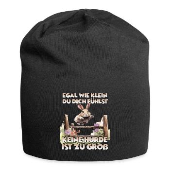 Kaninhop Wonder: Erlebe die Magie des Kaninhop - Jersey-Beanie - Schwarz - Vorne