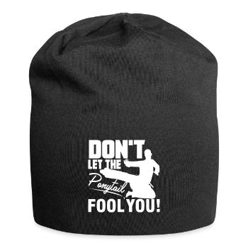 Karate Karate Don't Let The Ponytail Fool You - Jersey Beanie - black - Front
