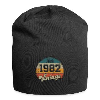 Vintage Geburtstag - Juni 1982 - Geschenkidee - Jersey-Beanie - Schwarz - Vorne