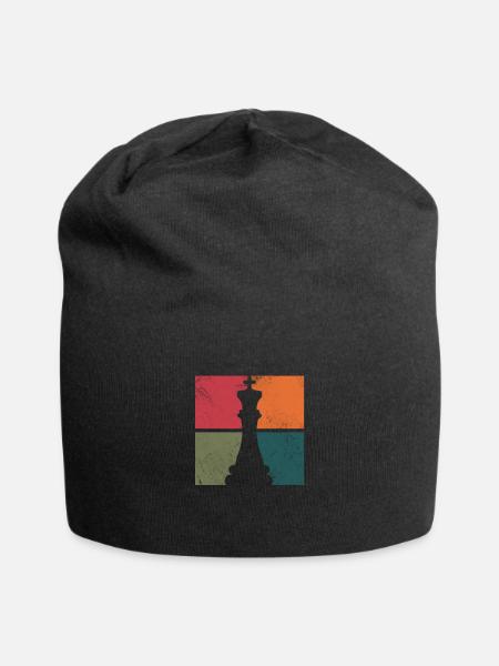 Schach - Jersey-Beanie - Schwarz