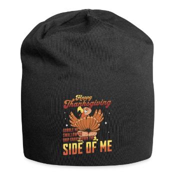 Happy Thanksgiving - Gobble Me Swallow Me Gravy - Jersey-Beanie - Schwarz - Vorne