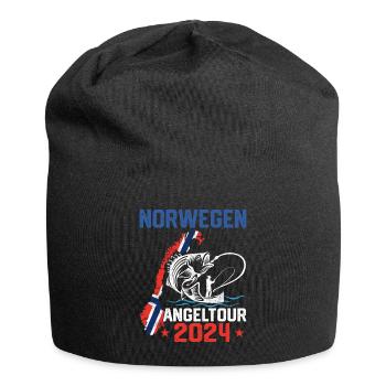 Angeltour Angeln in Norwegen 2024 - Jersey-Beanie - Schwarz - Vorne