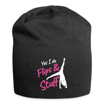 Yes I do flips & stuff - Jersey-Beanie - Schwarz - Vorne