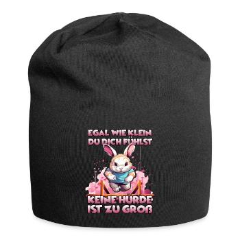 Kaninhop Hase Motiv für Kaninchenhalter Kaninhop - Jersey-Beanie - Schwarz - Vorne