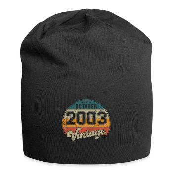 Vintage Geburtstag - Oktober 2003 - Geschenkidee - Jersey-Beanie - Schwarz - Vorne