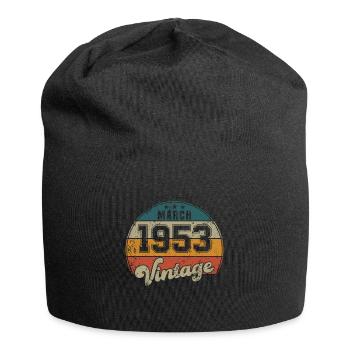 Vintage Geburtstag - März 1953 - Geschenkidee - Jersey-Beanie - Schwarz - Vorne