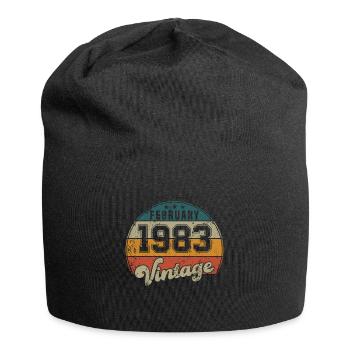 Vintage Geburtstag - Februar 1983 - Geschenkidee - Jersey-Beanie - Schwarz - Vorne