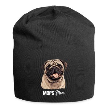 Mops - Jersey-Beanie - Schwarz - Vorne