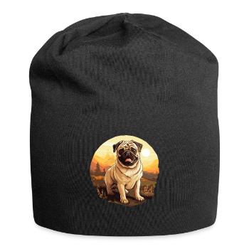 Mops - Jersey-Beanie - Schwarz - Vorne