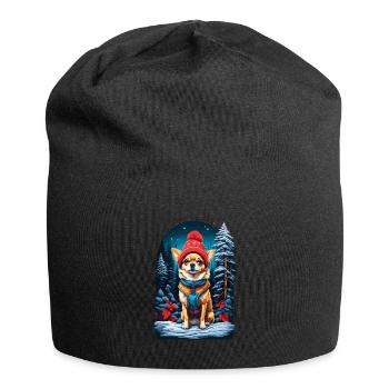 Chihuahua with winter hat Happy Chihuahua - Jersey Beanie - black - Front