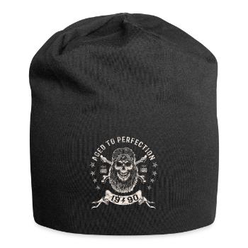 1990 Geburtstag Aged to perfection Rock Hard - Jersey-Beanie - Schwarz - Vorne