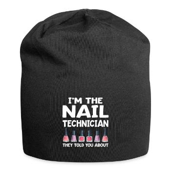 Nail Technician Nail Salon Nail Tech - Jersey Beanie - black - Front
