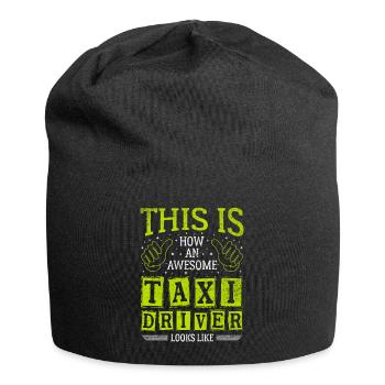 Lustiger Spruch Awesome Taxi Driver - Jersey-Beanie - Schwarz - Vorne