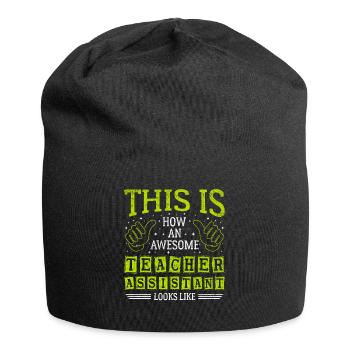 Lustiger Spruch Awesome Teacher - Jersey-Beanie - Schwarz - Vorne
