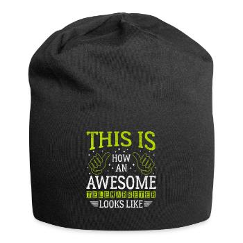 Lustiger Spruch Awesome Telemarketer - Jersey-Beanie - Schwarz - Vorne