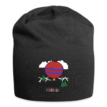 Mountains Alps Hot Air Balloon Trip Flying Alm - Jersey Beanie - black - Front