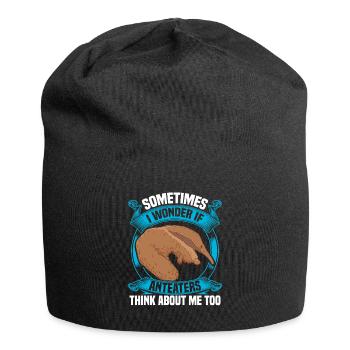 Ameisenbär denkt an mich Ameisenfresser - Jersey-Beanie - Schwarz - Vorne