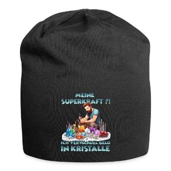 Zauber der Mineralien Kristalle Kristallzüchter - Jersey-Beanie - Schwarz - Vorne