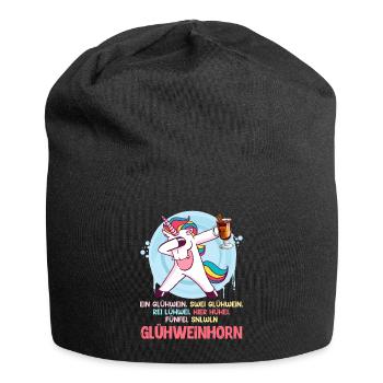 Weihnachtszeit Glühweinhorn Glühweintopf Frauen - Jersey-Beanie - Schwarz - Vorne