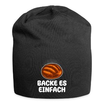 Backe es Einfach Croissant Brot Bäcker Backen - Jersey-Beanie - Schwarz - Vorne