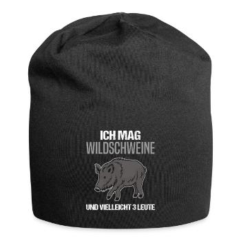Humorvolles Wildschwein & Menschenliebhaber - Jersey-Beanie - Schwarz - Vorne