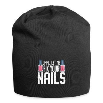 Nail Technician Nail Salon Nail Tech - Jersey Beanie - black - Front