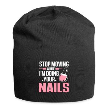 Nail Technician Nail Salon Nail Tech - Jersey Beanie - black - Front